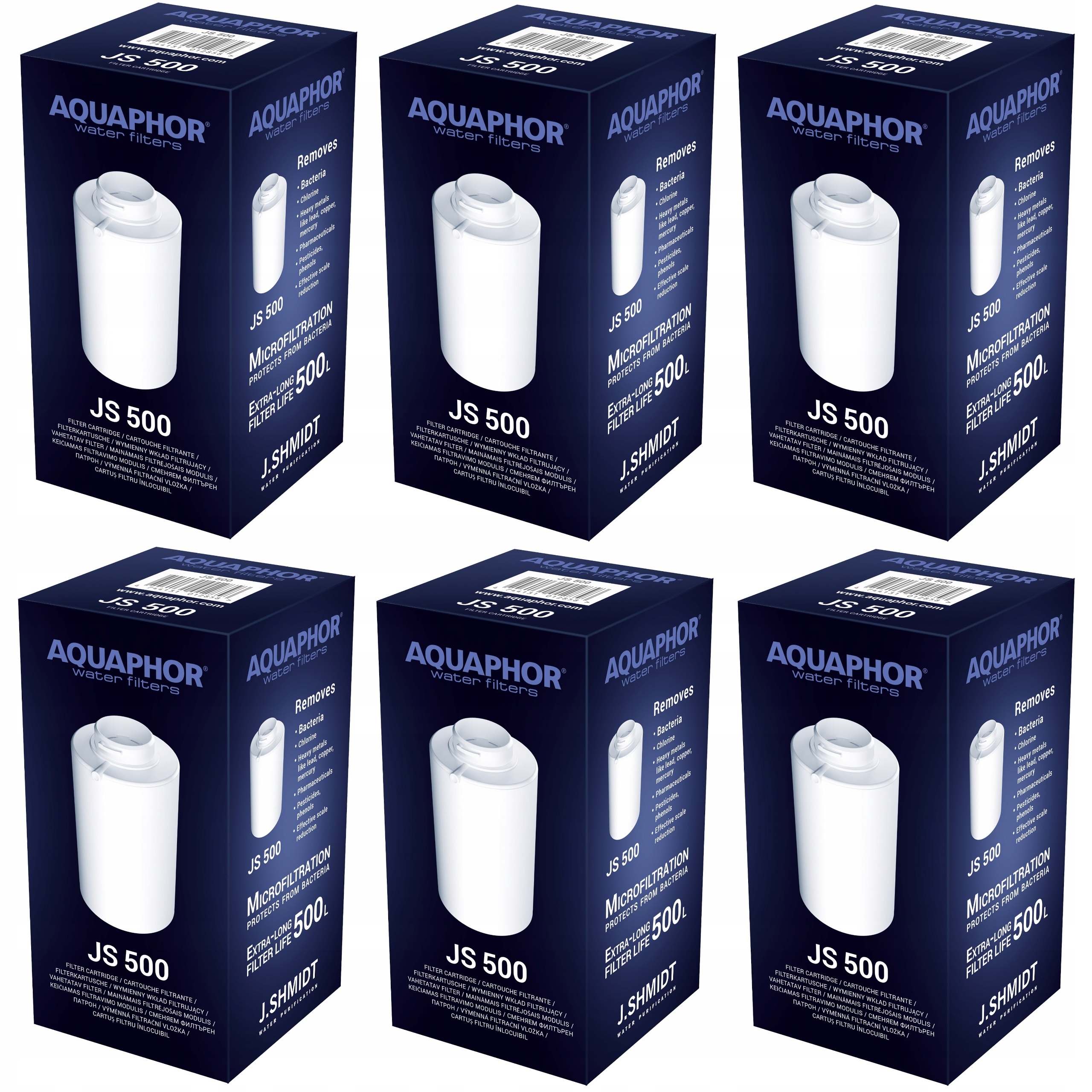 Aquaphor Js 500 6 ks filtračné vložky, 500L, do kanvice J.shmidt