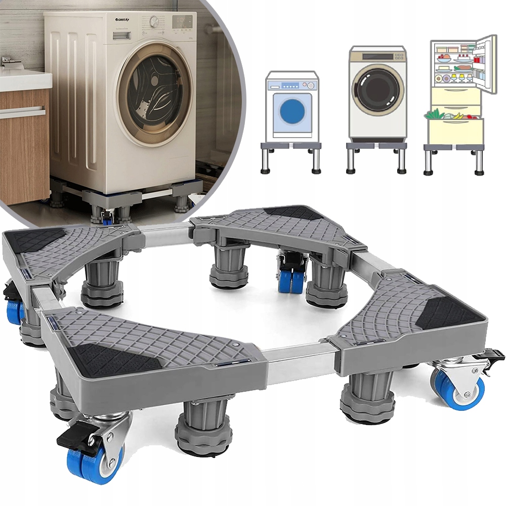 Podstawa Pralki, 4 Kółkami,Obciążenie Niedźwiedzia 250KG Regulowana 42-66cm