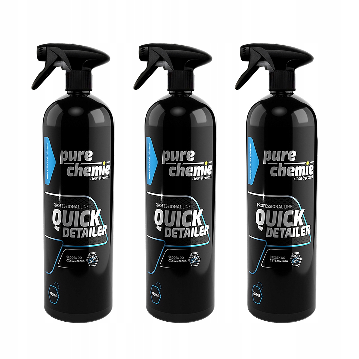 Sada x3 Pure Chemie Quick Detailer 750 ml pro leštění laku