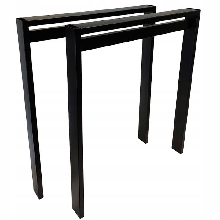Kovové nohy do U na stôl Loft Industrial čierne 70x72 cm Profil 7x3 cm 2 ks