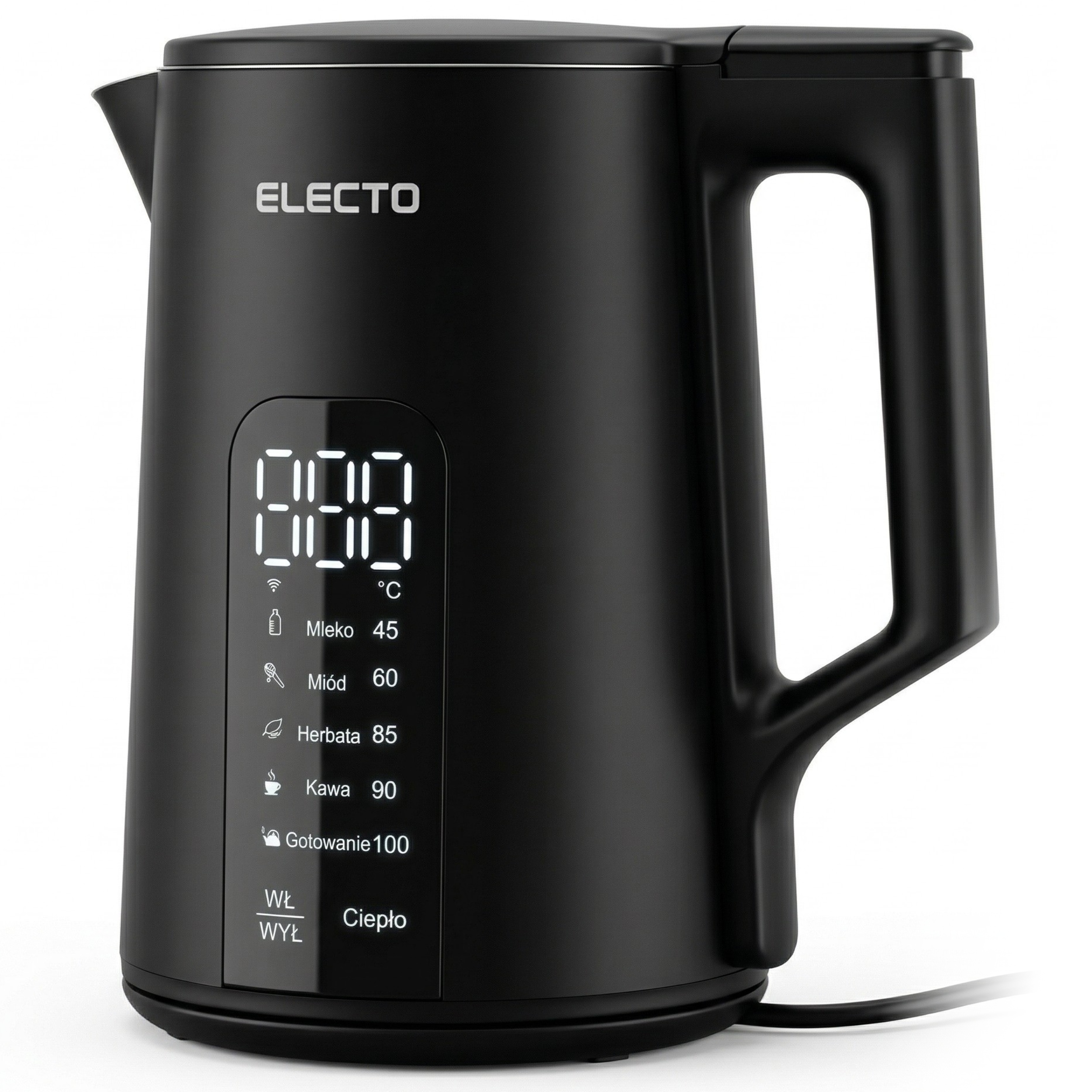Czajnik Elektryczny Z Regulacją Temperatury Led 1,7L Stalowy Czarny 2200W
