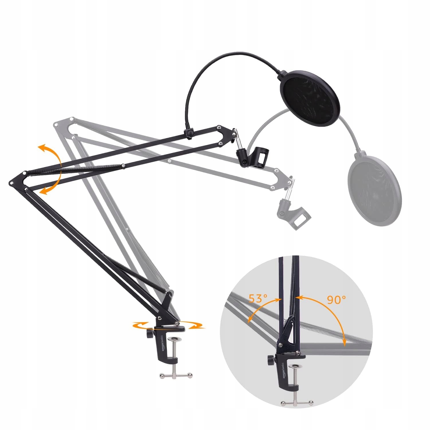 BASICS Statyw Mikrofonowy Z Popfiltrem Do Blue Yeti Snowball HyperX — miniatura 6