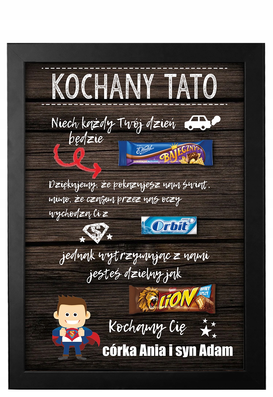 

Tabliczka na słodycze Taty Ojca ramka
