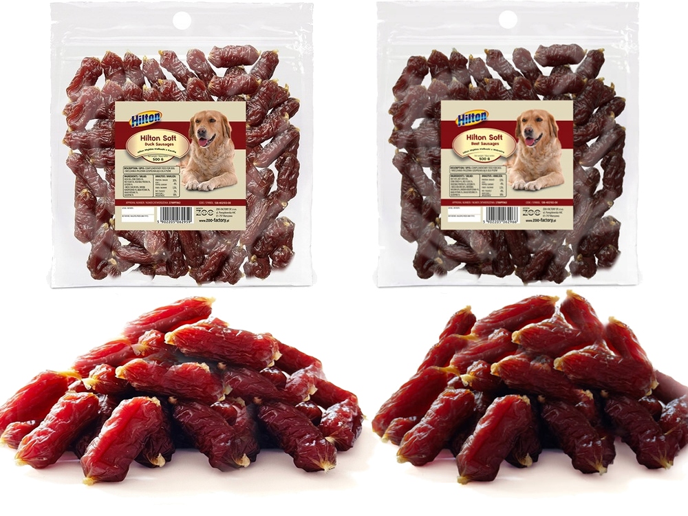Hilton Měkké Klobásky pro psa S Hovězím Masem 500 g Klobásky S Kachnou 500 g