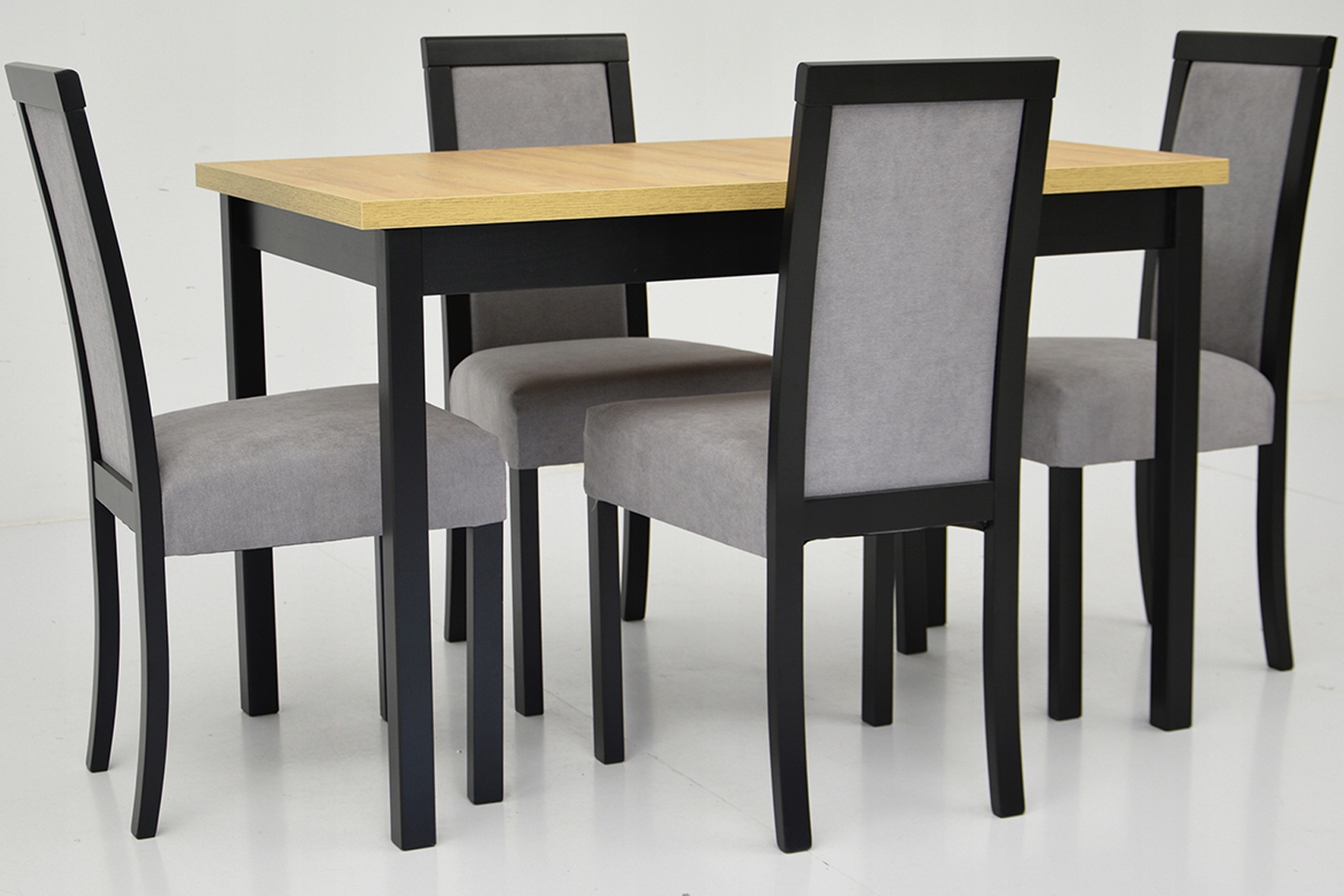 Kuchenny zestaw STÓŁ ROZKŁADANY i 4 krzesła czarne Kod producenta R-3 + M-10