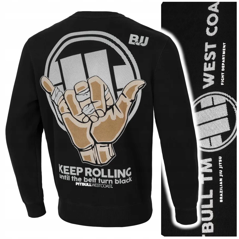 Mikina klasická sportovní mikina Pit Bull Keep Rolling černá vel. L