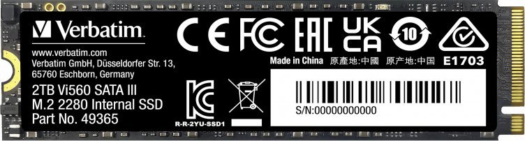 Verbatim Vi560 S3 Ssd 2TB M.2 2280 Sata III (49365)
