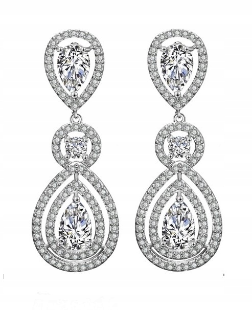 Exkluzivní Náušnice Svatební Diamantové Zirkony
