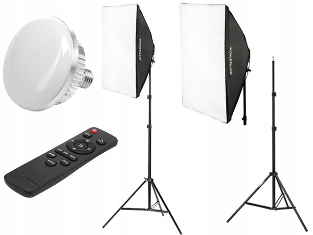 Zestaw Lampa Led 200W 3000-6500K Softbox 50x70cm E27 statyw 200cm pilot