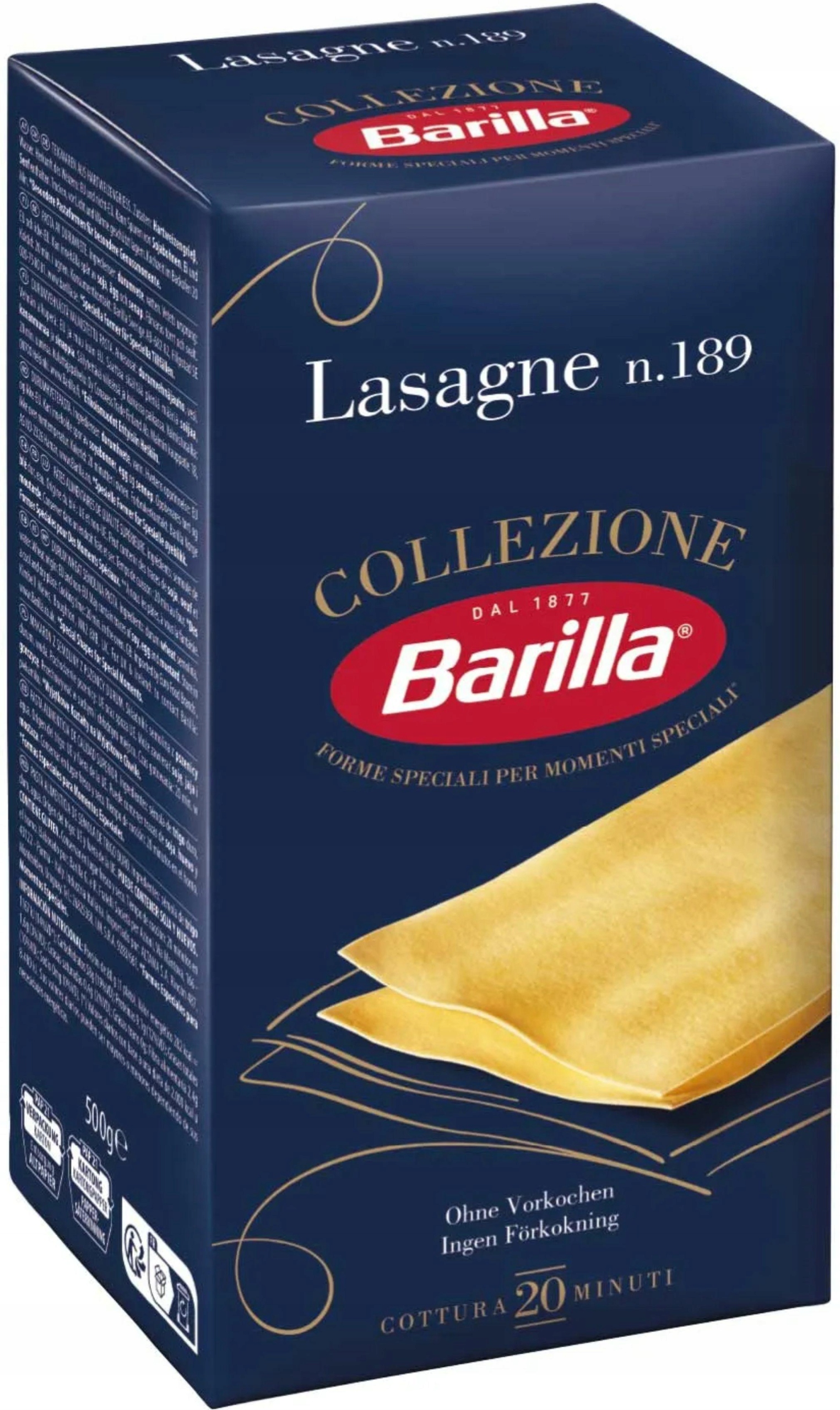 8 Sztuk Barilla Makaron Lasagne 500G