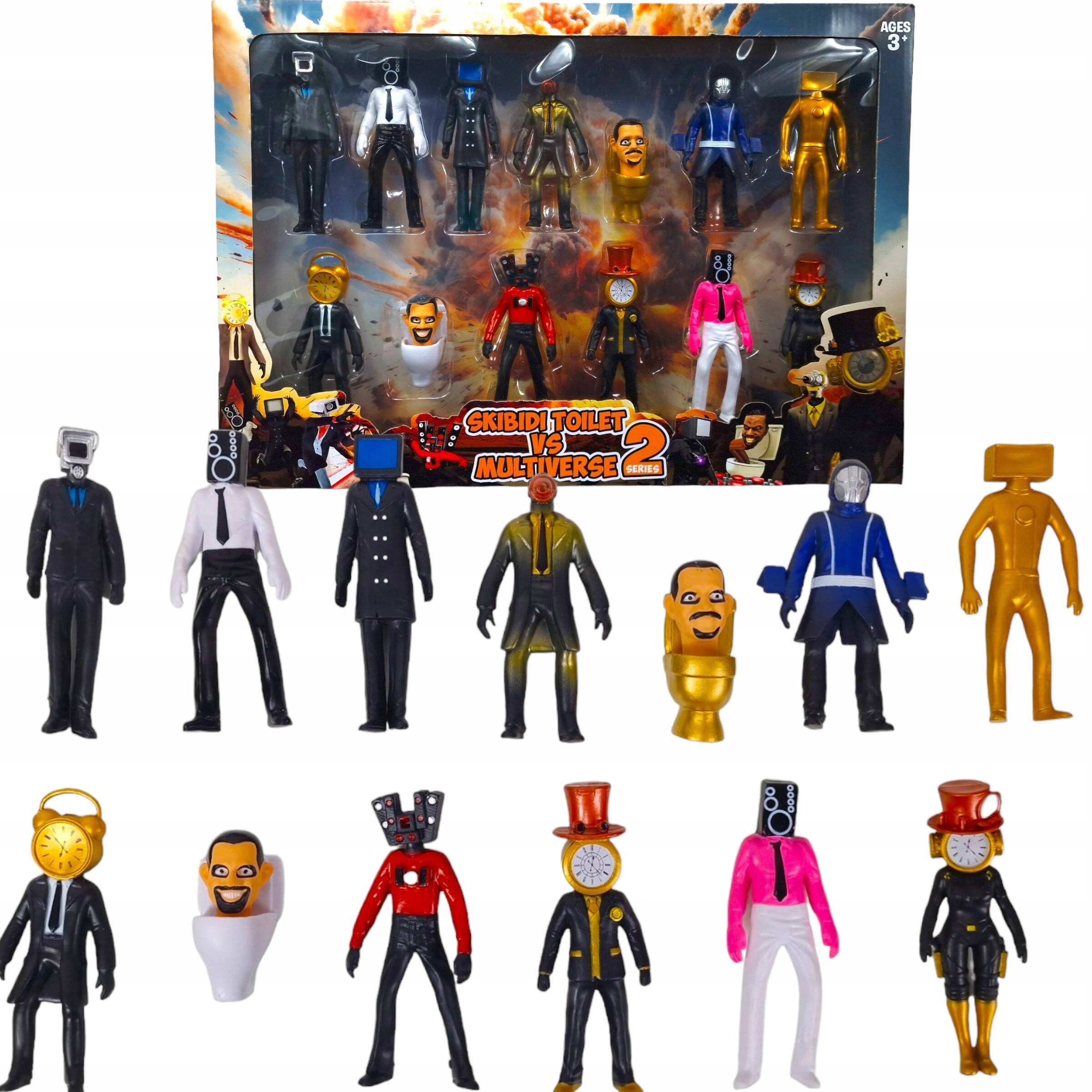 FIGURKI SKIBIDI TOILET DUŻY ZESTAW 12 FIGUREK MULTIVERSE SERIA II FIGURKA