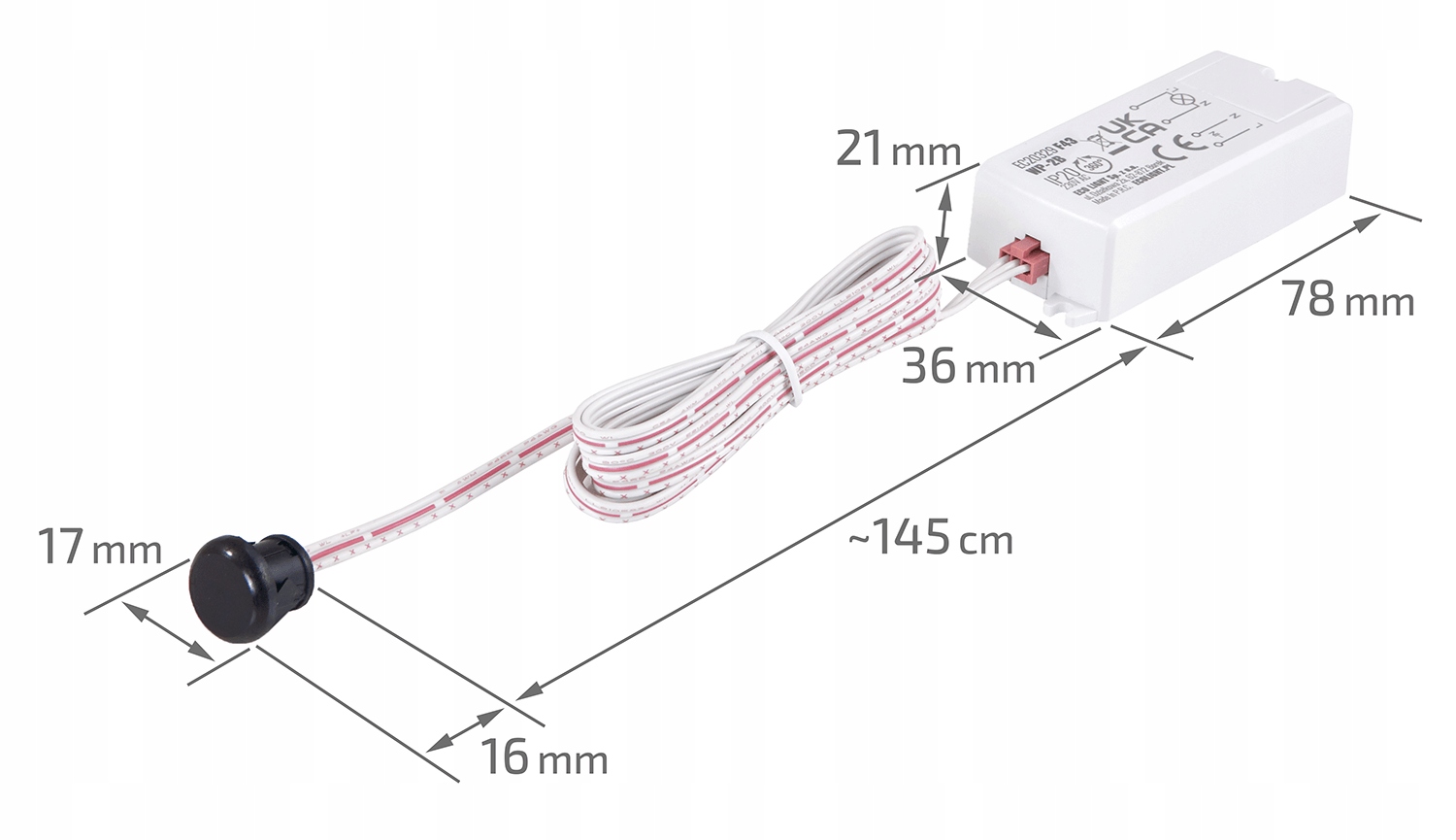 Wyłącznik bezdotykowy PIR WP-2B CZUNIK DRZWI Typ czujnik