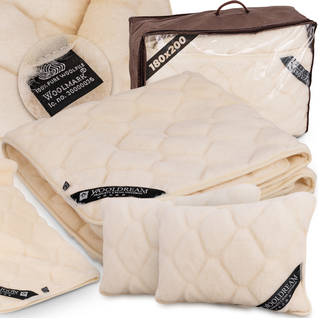 Komplet Obliečok Na Posteľ 4 ks Vlna Kašmír Antialergická Ľahká 180x200