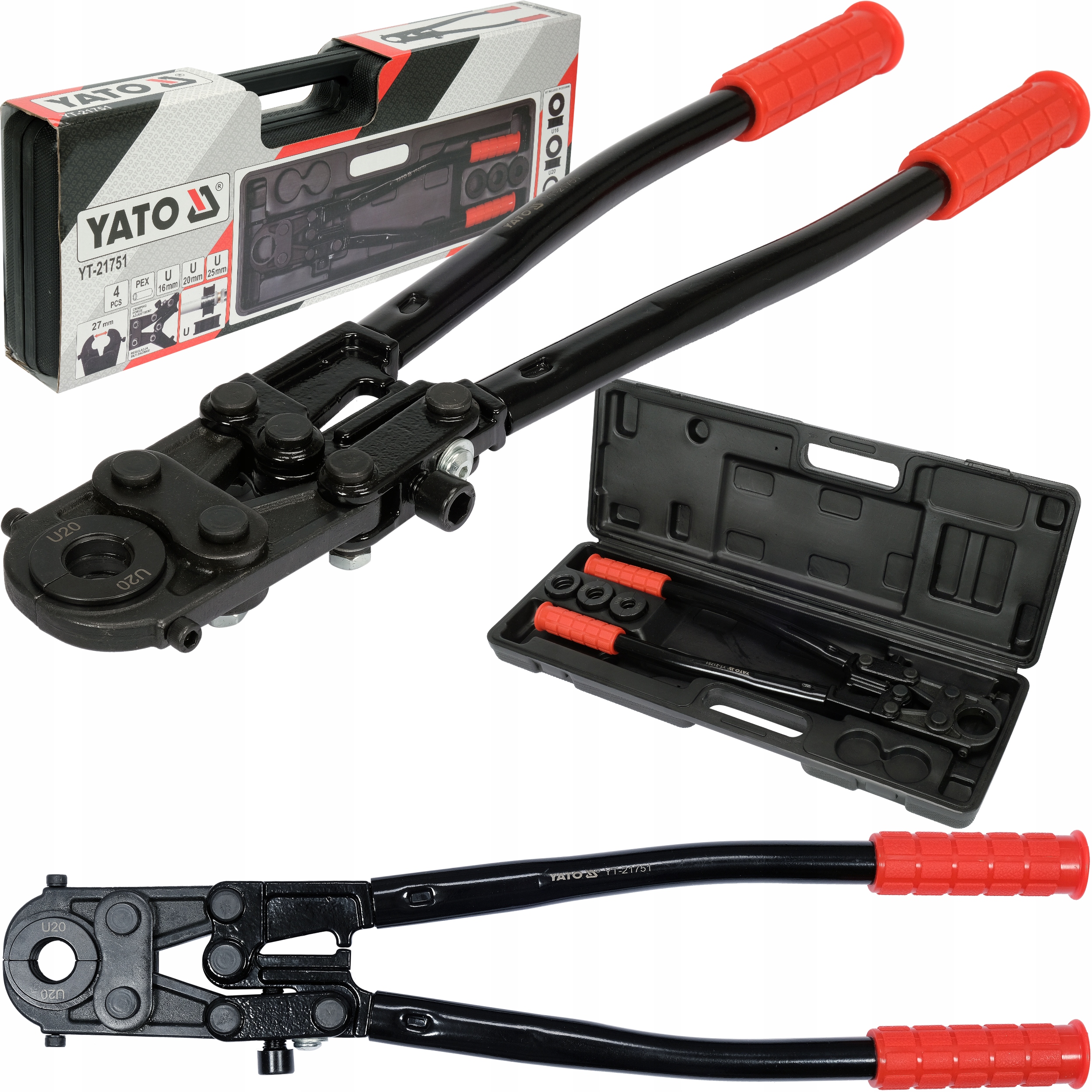 ZACISKARKA HYDRAULICZNA YATO PRASKA PEX-AL-PEX 3T + MATRYCE 