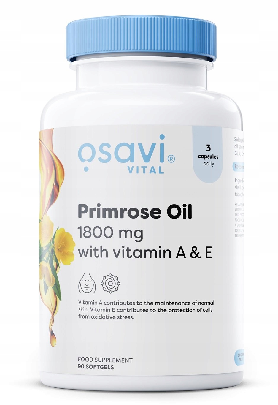 Levně Primrose Oil s vitamínem A & E, 1800 mg – 90 softgelů