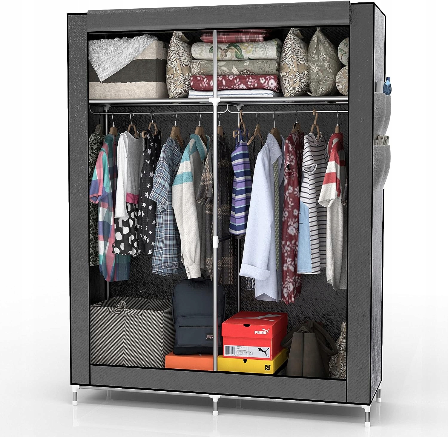 Intirilife szafa materiałowa 108x45x170cm ASH GREY