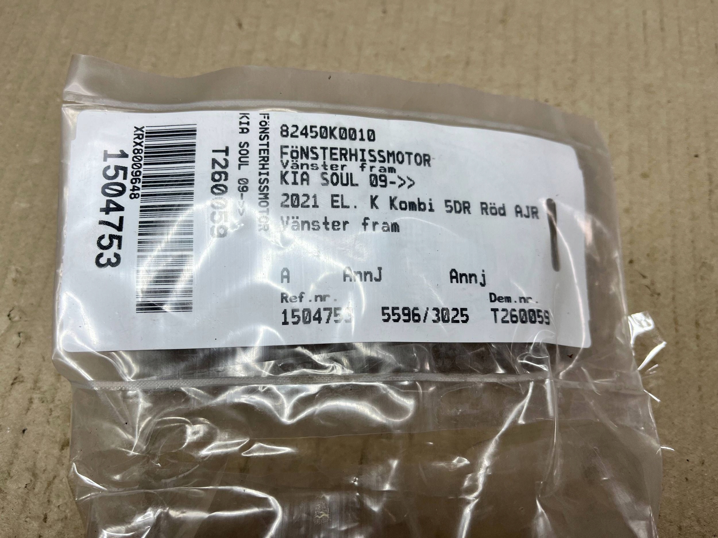 mini motor windows door przednich KIA Soul 82450K0010