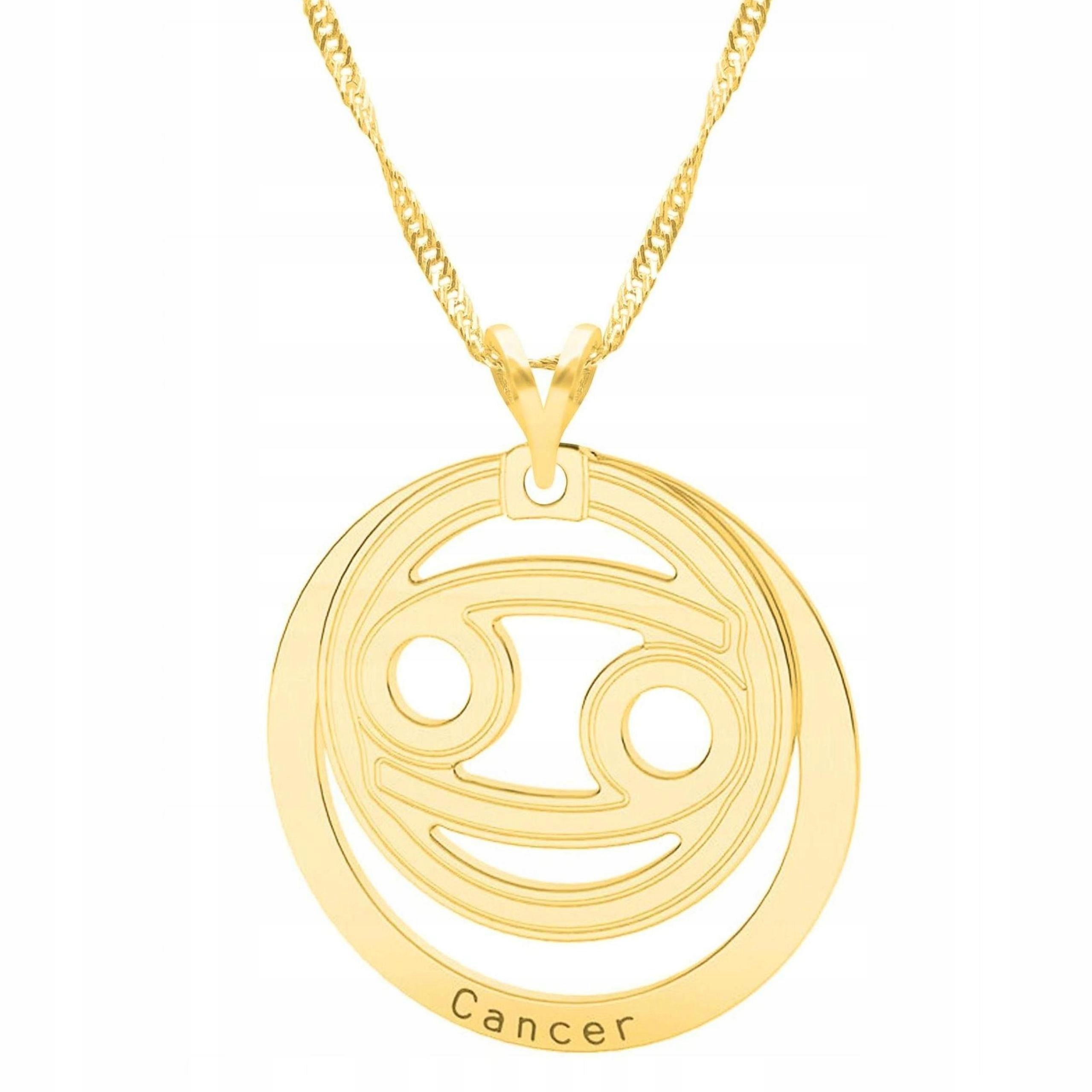Zlatý náhrdelník se znamením zvěrokruhu Rak Cancer zvěrokruh raka Stříbro 925