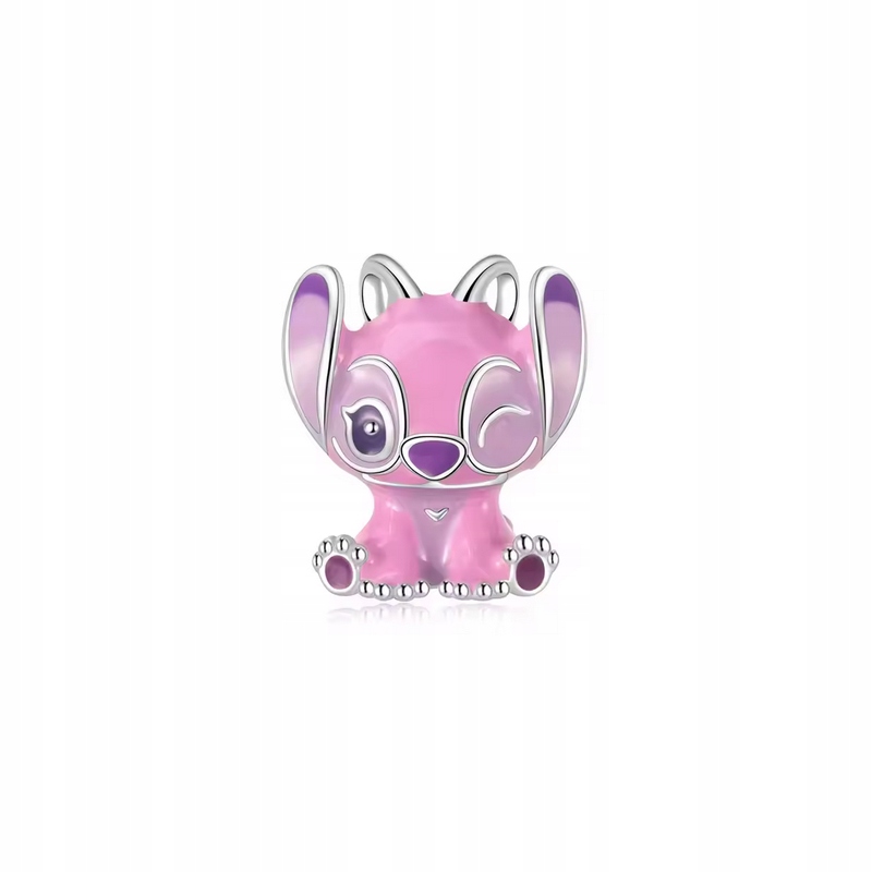 Stříbrný přívěsek Stitch růžový stříbro 925, smalt