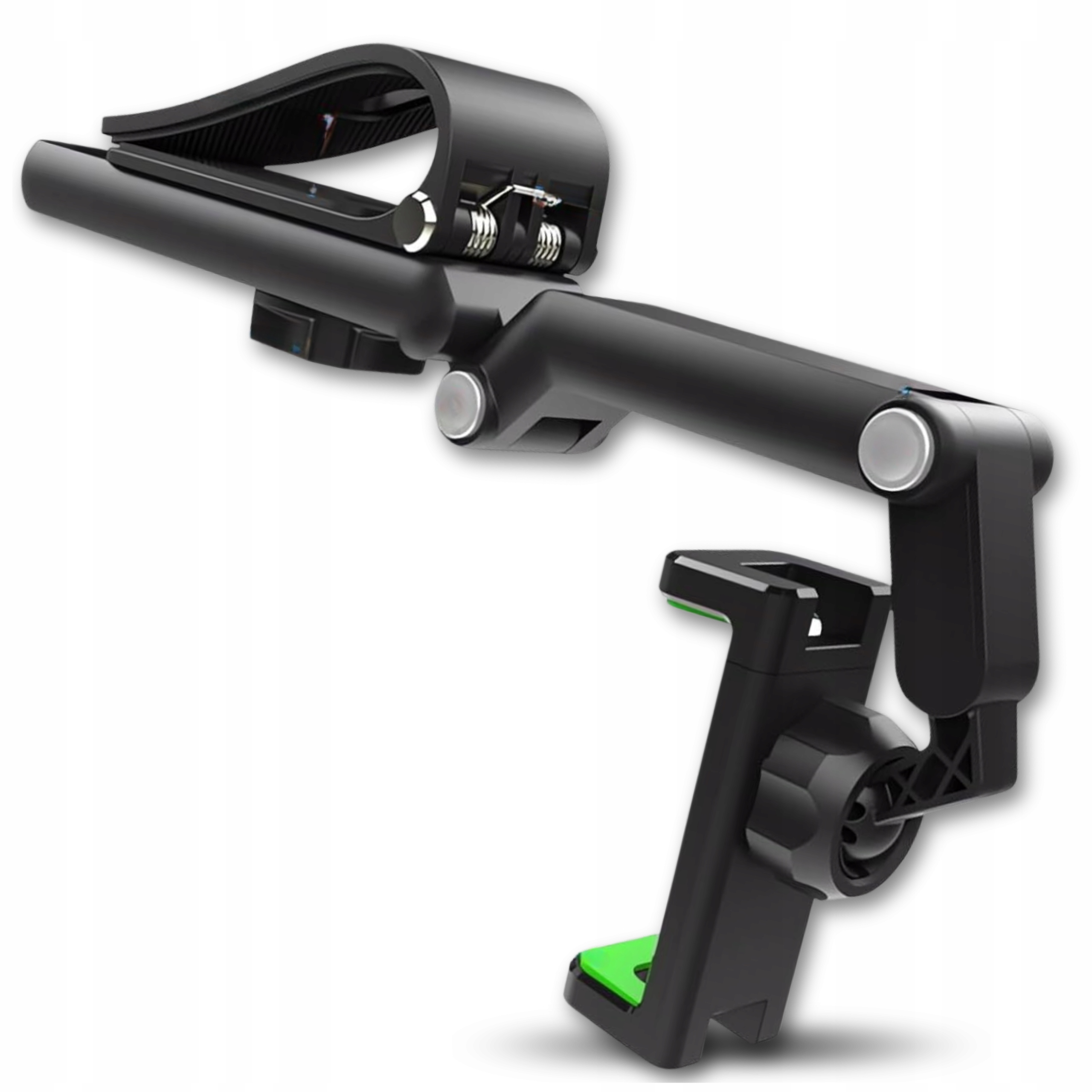 Uchwyt samochodowy na telefon do osłony przeciwsłonecznej regulowany czarny