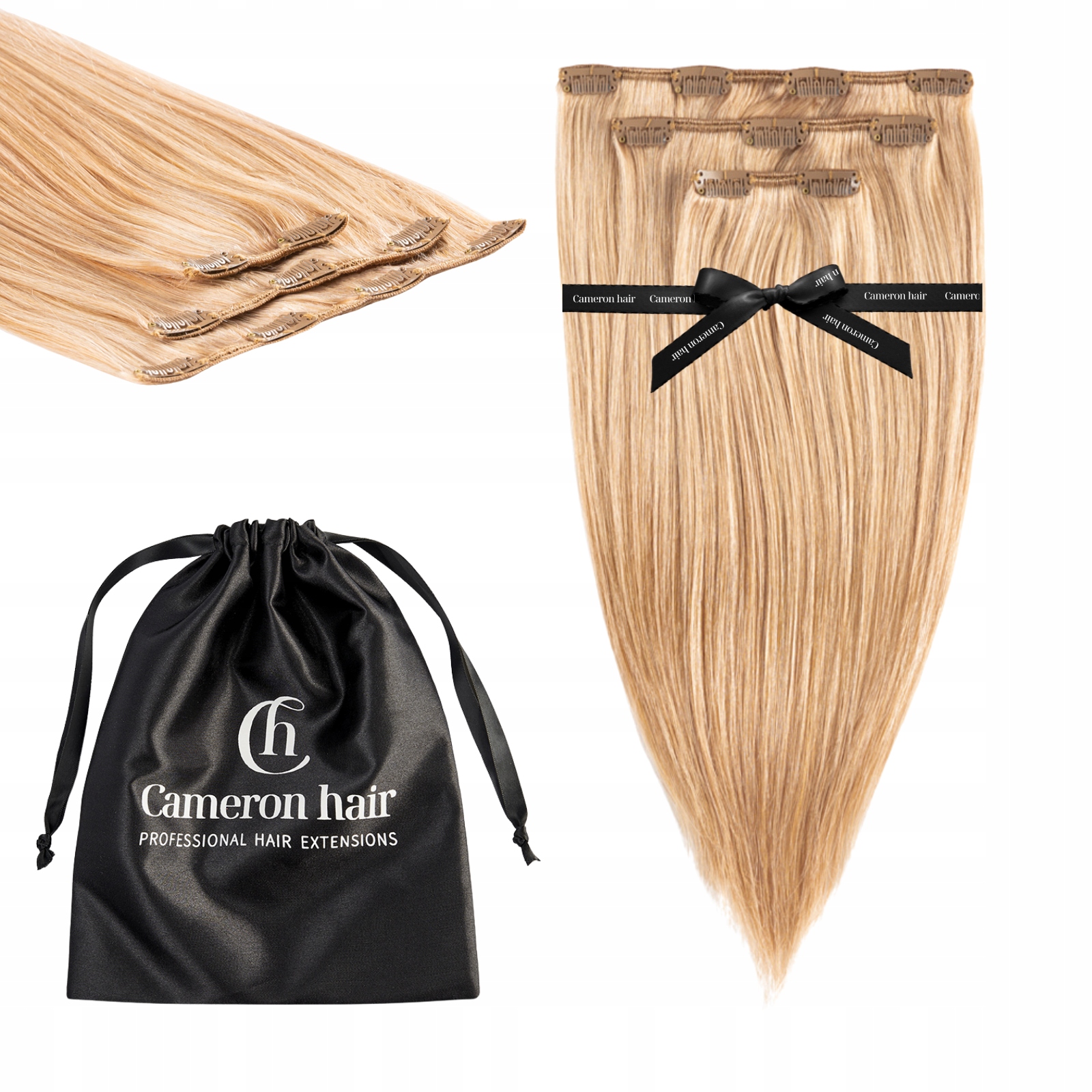 Přírodní vlasy Clip In 43 cm 3 pásky 60 gramů dopňky #27 Medový blond