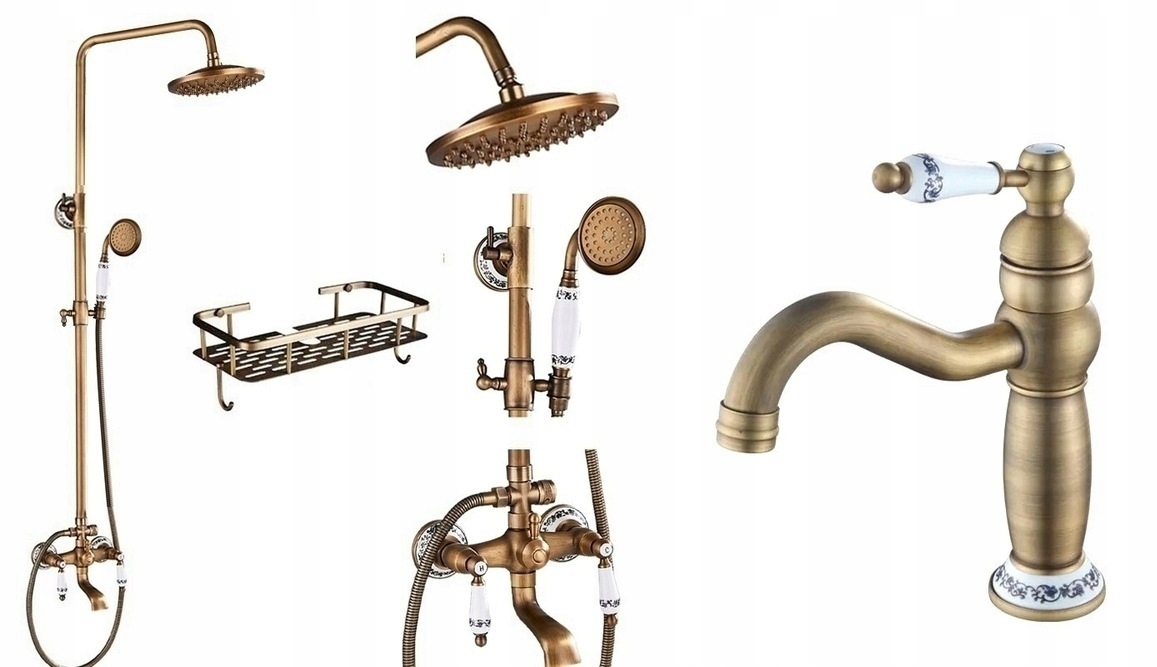 Kúpeľňová batéria Old Retro Mosadz sada