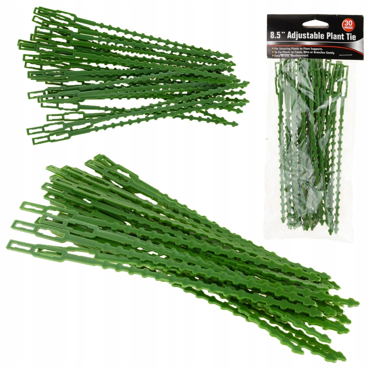 OPASKI OGRODOWE DO SPINANIA ROŚLIN GAŁĘZI KWIATÓW ZIELONE REGULOWANE 30szt