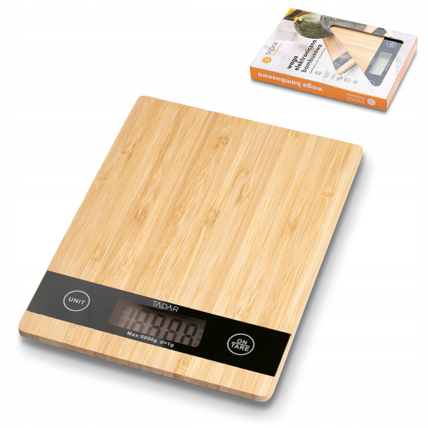 

Precyzyjna elektroniczna Waga Kuchenna 5kg bambus