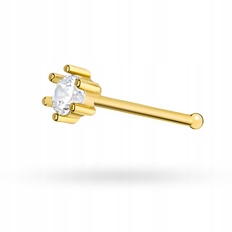 Zlatá Náušnice do nosu pr. 585 Koruna s zirkonem