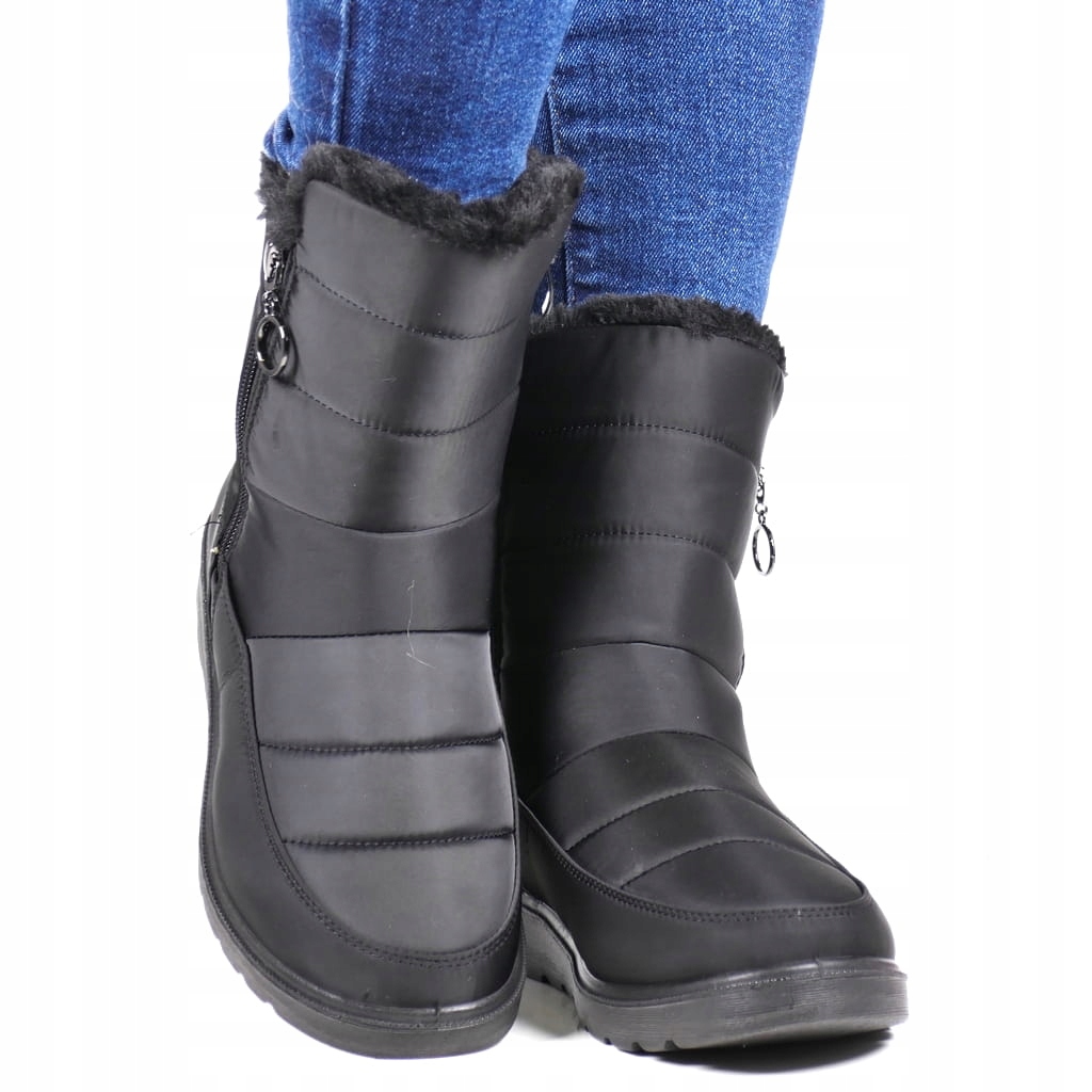 Zateplené Sněhové Boty S Kožešinou, Černé Vinceza