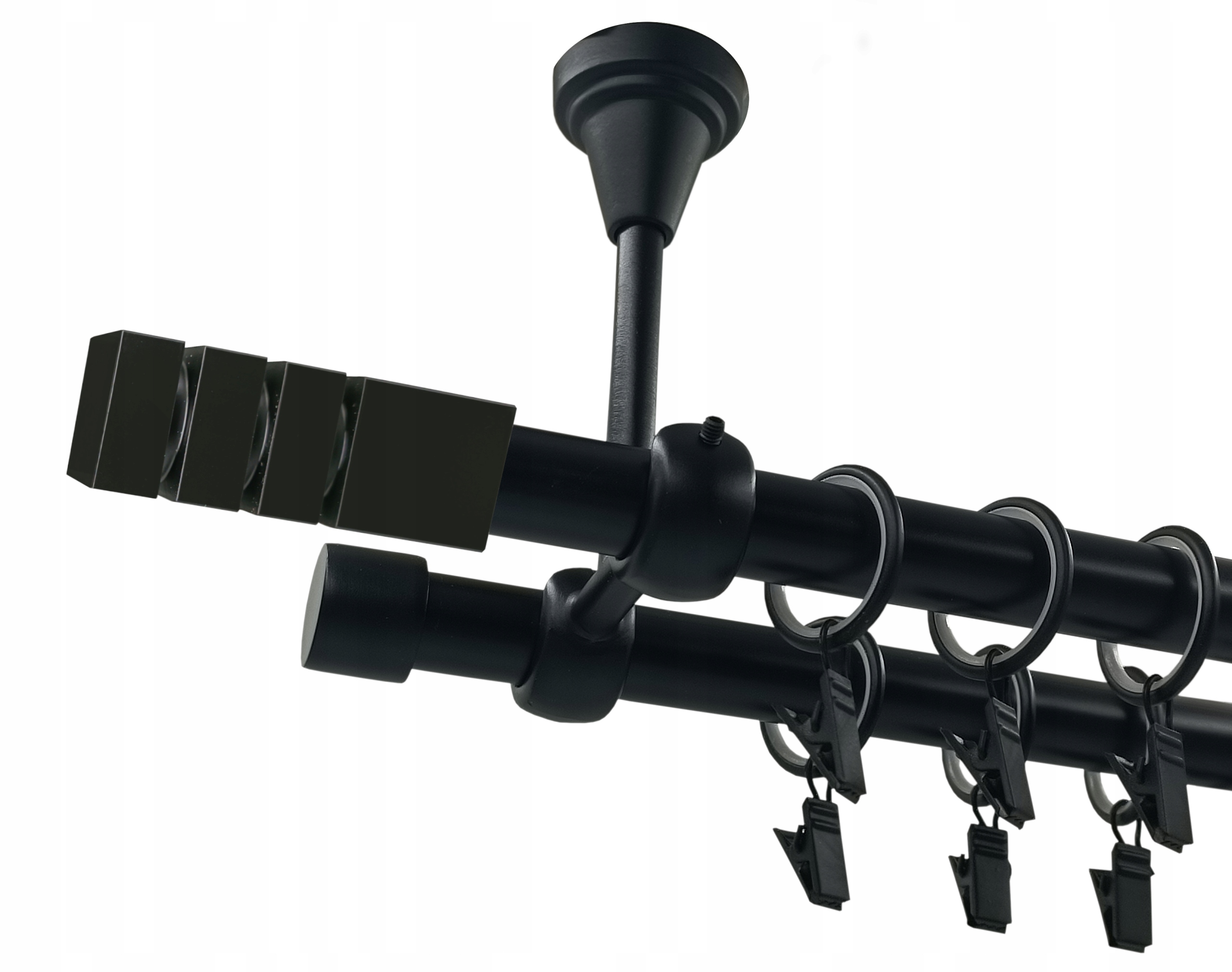 Garnýž Černý Mat 19+19 mm Nordic 360 cm