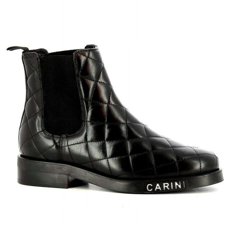 Kotníkové Boty Carinii 38 prošívané ploché kožené dámské boty na podzim