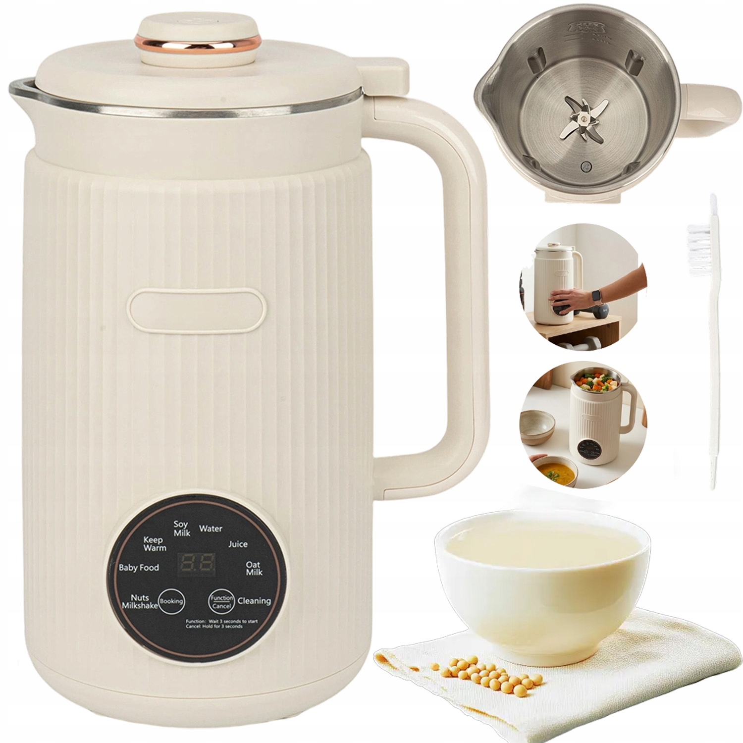 Zařízení Na Sójové Mléko 1.2 L Blender 800 W Nerezová Ocel 12 Čepelí