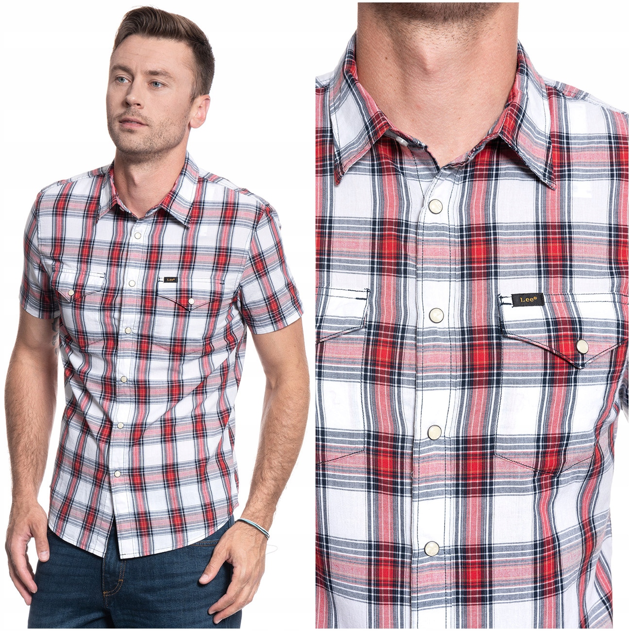 

Lee Western Ss Shirt Męska Koszula Krótki Rękaw L