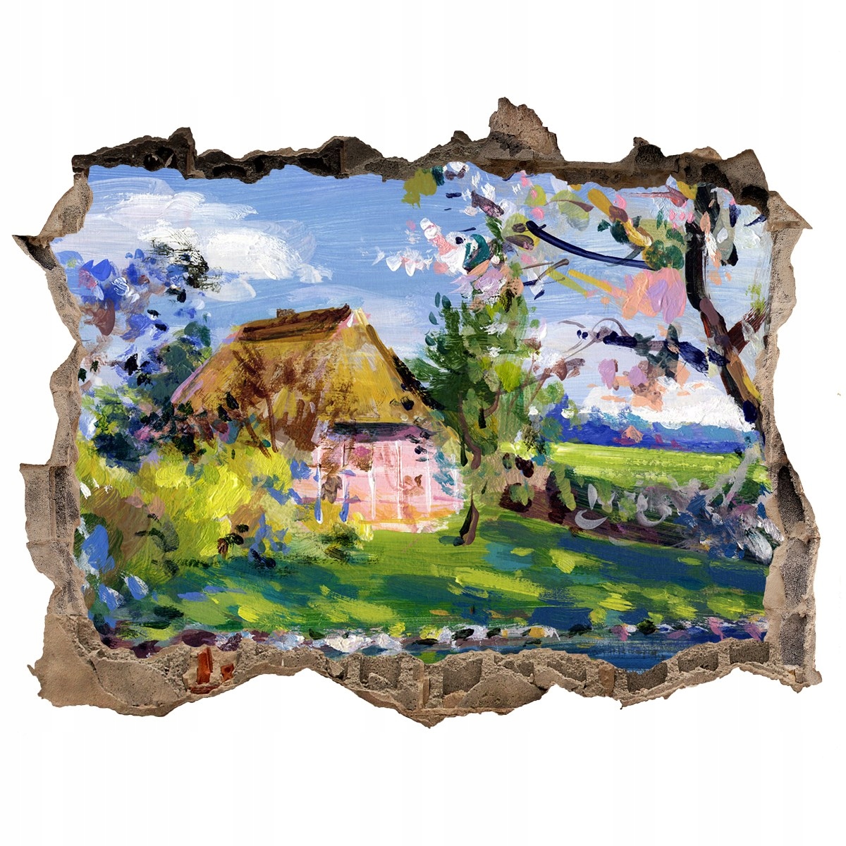 

Dziura 3d fototapeta Naklejka Wiosenny pejzaż
