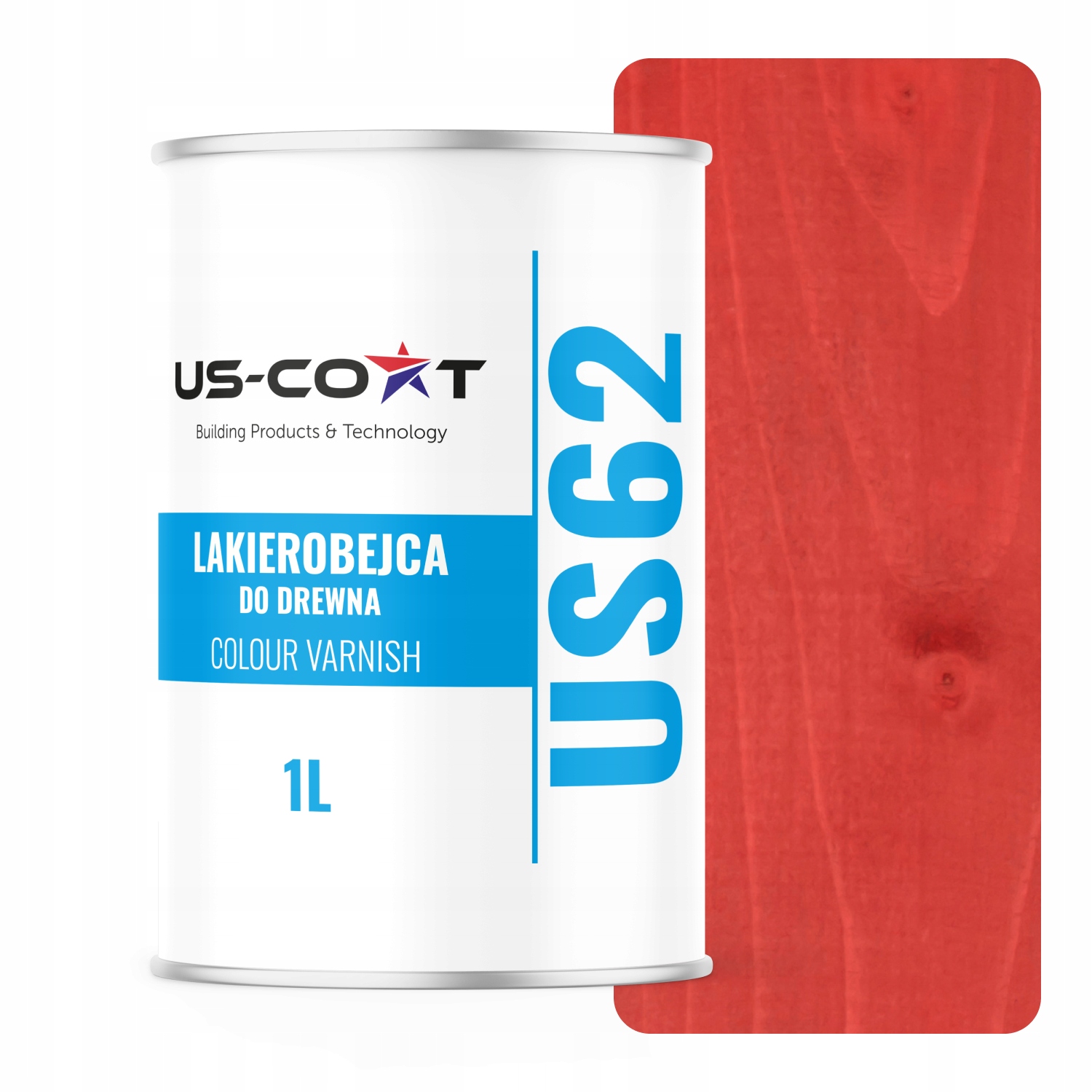 Lakovací hmota na dřevo 3V1 Extra Lazura Barva Červená Satén 1L Ochranná