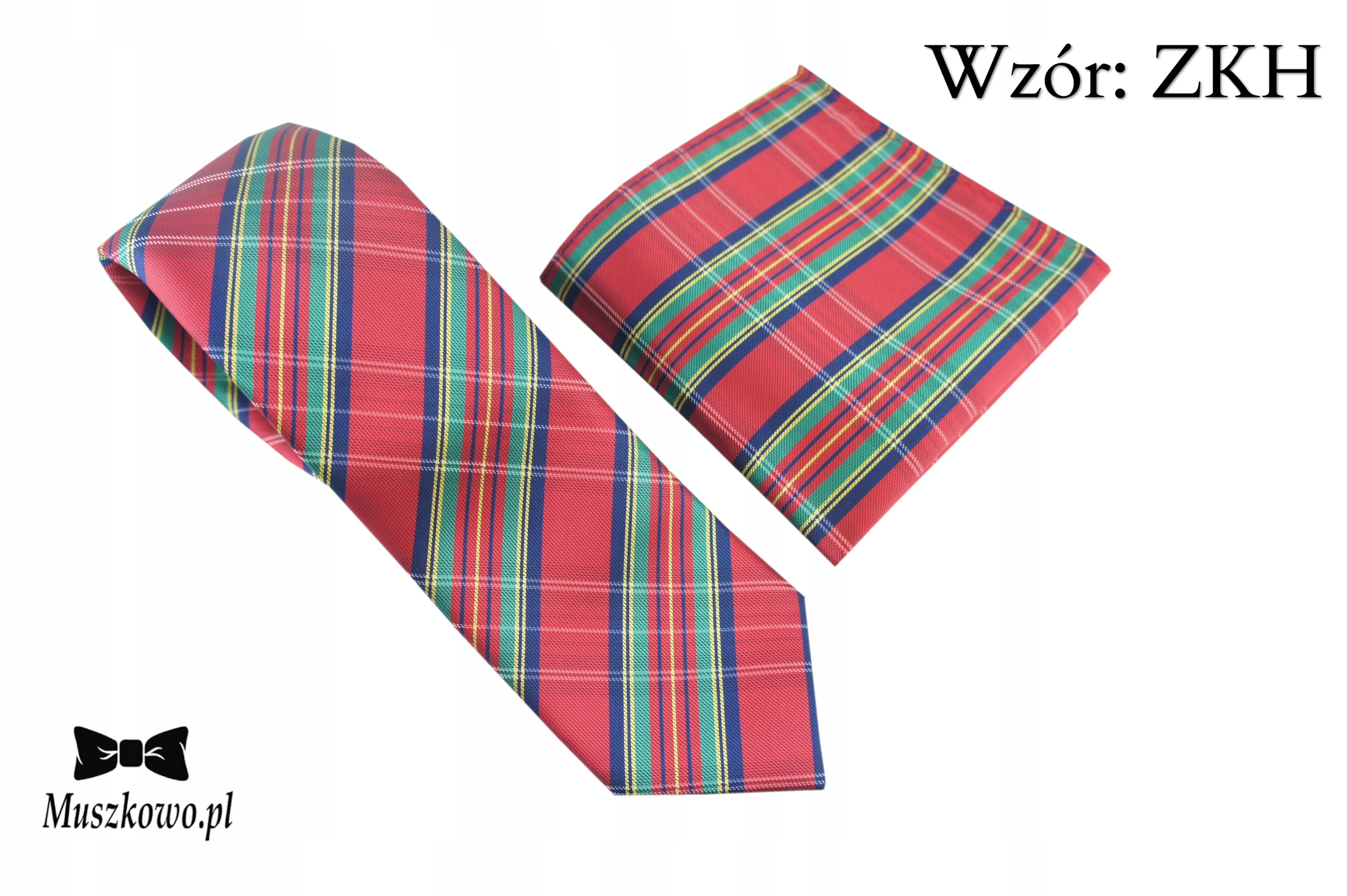 Poszetka do marynarki w kratkę Świąteczna PREMIUM Marka inna