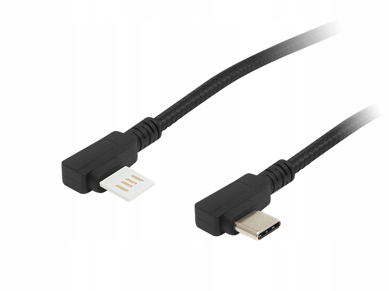 Przyłącze Usb 2.0 A Usb-c 1,0m czarny kątowy