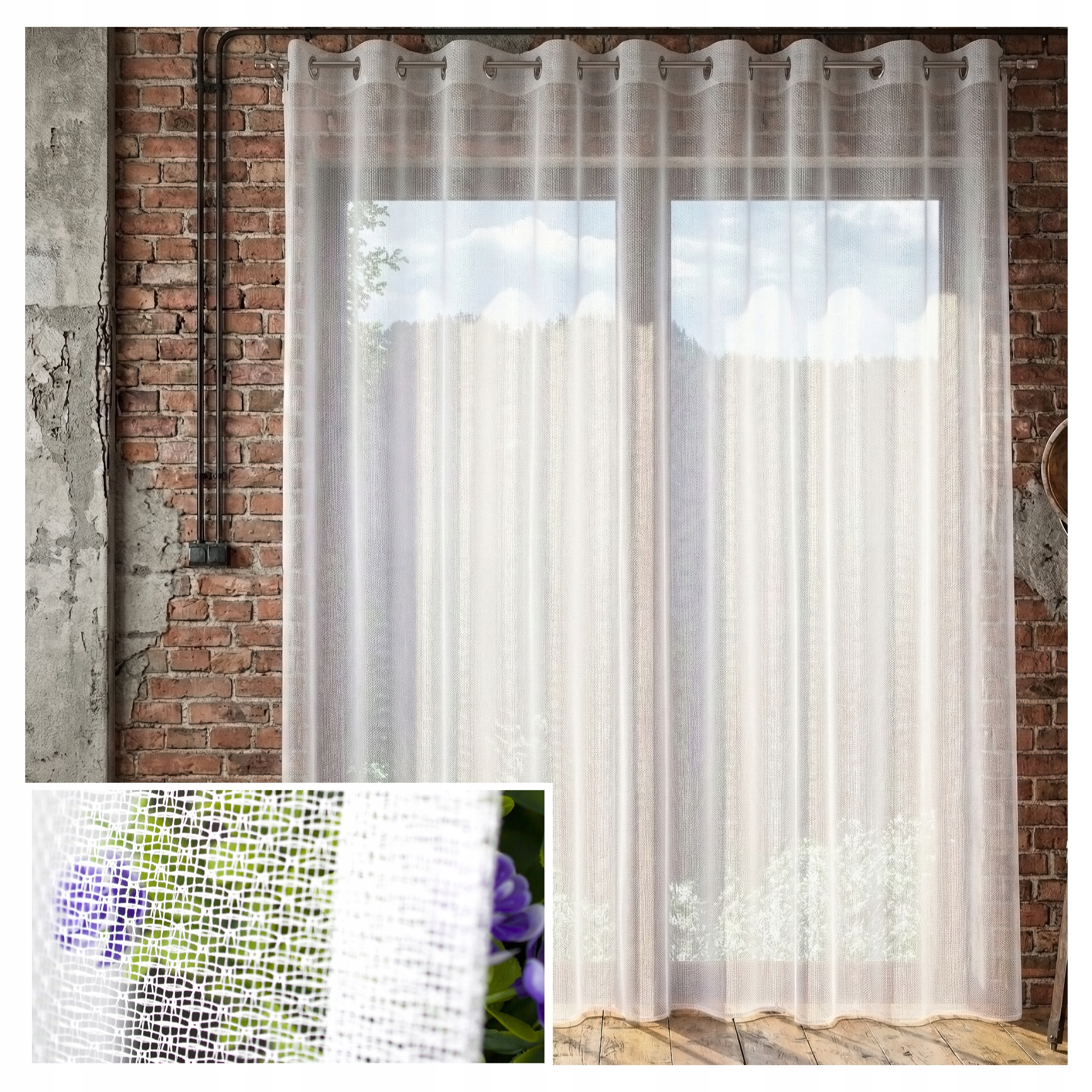 Záclona Žakárová Bez Žehlení Joanna 300x215 cm Loft Na Průchodkách Hotová