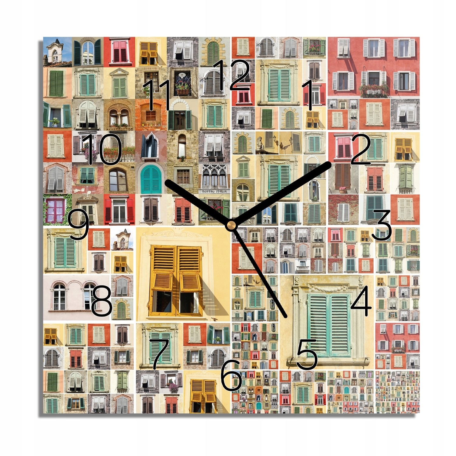 

Okna style kolaż foto-zegar do salonu 30x30 z foto