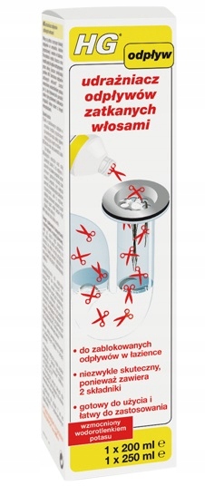 

Hg Udrażniacz Odpływów Zatkanych Włosami 200ml+250