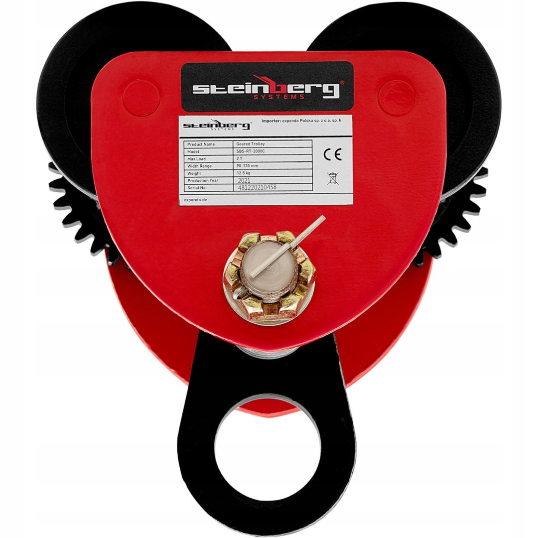 WÓZEK SUWNICOWY BELKOWY RĘCZNY PODWIESZANY Z ŁAŃCUCHEM 60-110 MM 2000 KG EAN (GTIN) 4062859012463