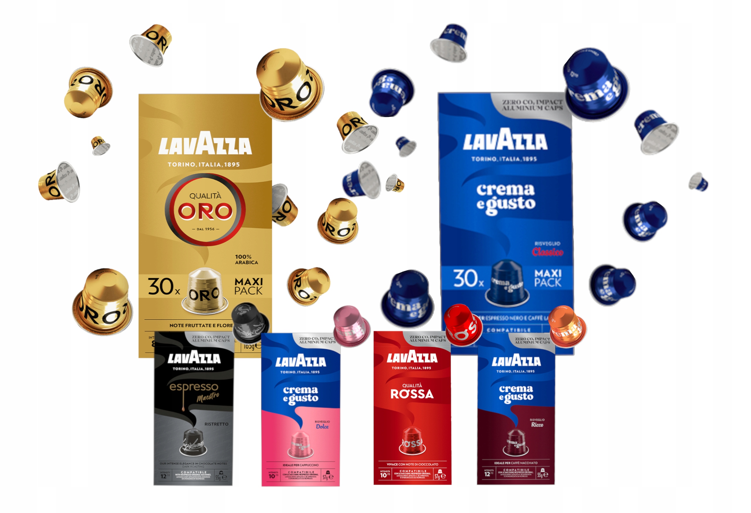 Kávové kapsle do kávovarů Nespresso značky Lavazza Espresso Mix Top x100