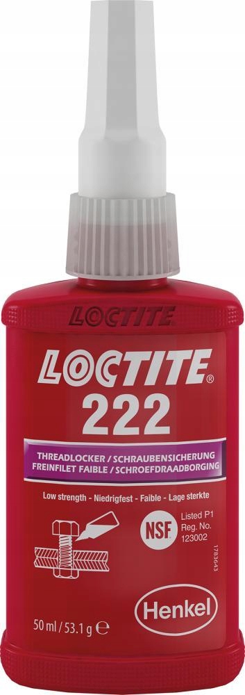 Zabezpečení závitových spojů, Loctite 222, láhev 50 ml Henkel