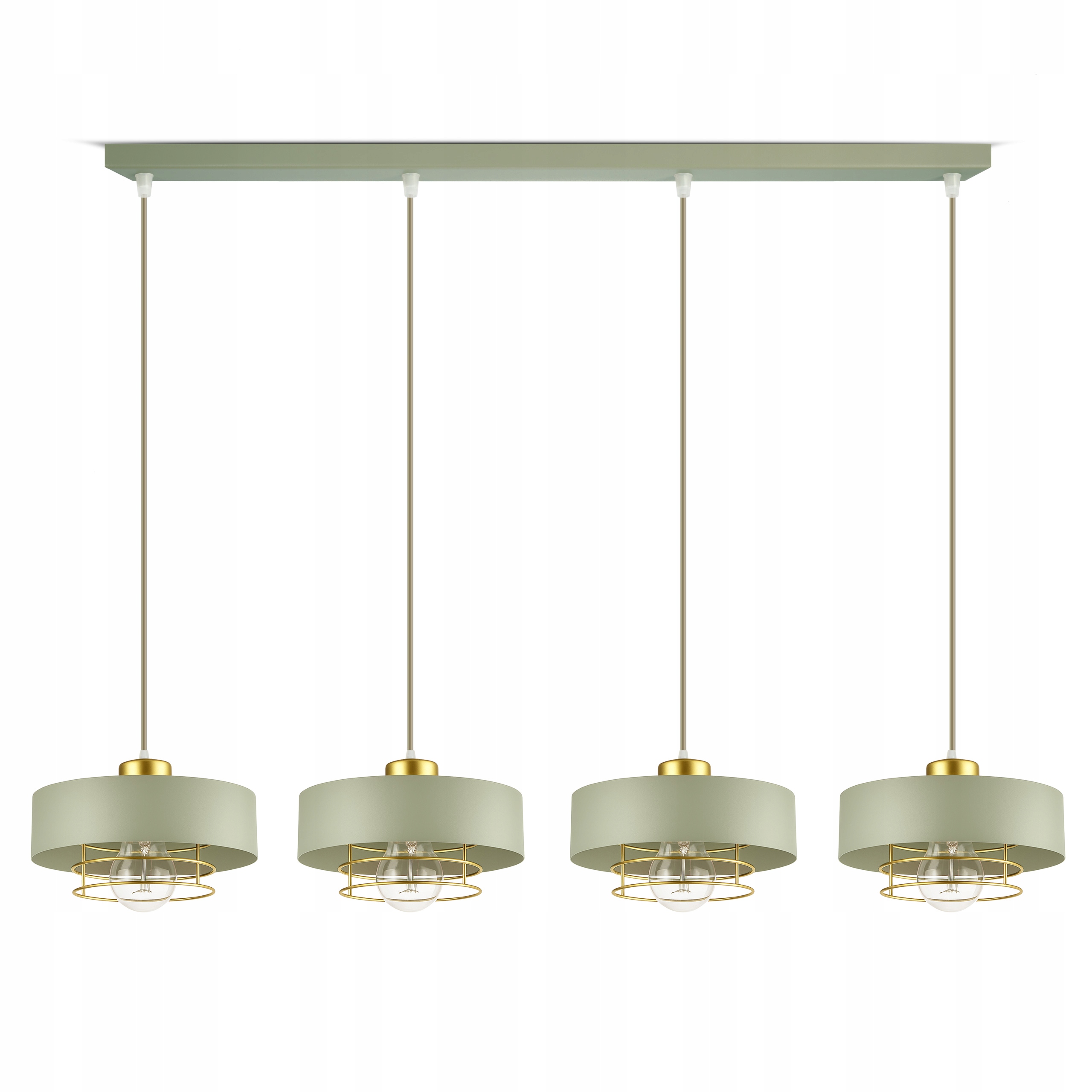 Veľká závesná stropná lampa Luster Šalvia, zelená 4xE27 Led 760-BZ4-SLW