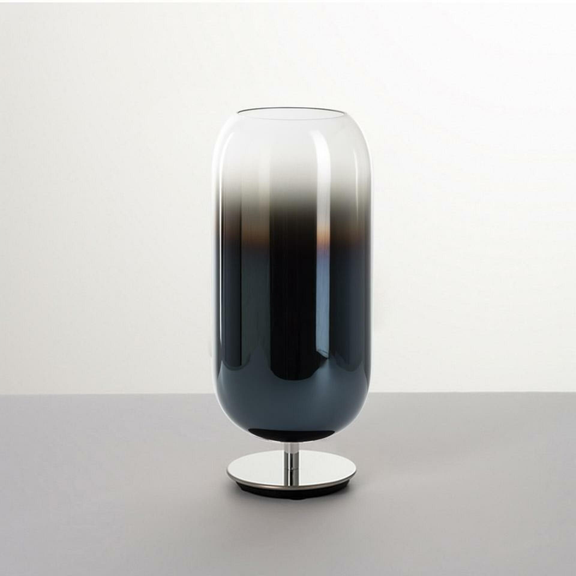 Artemide Gople stolná lampa modrá, design Big, fúkané sklo, E27, 485mm