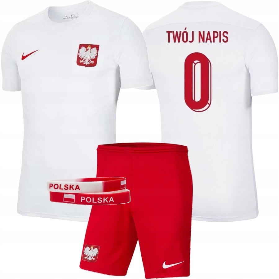 Strój piłkarski dziecięcy Reprezentacja Polski Nike 158-170 twój nadruk