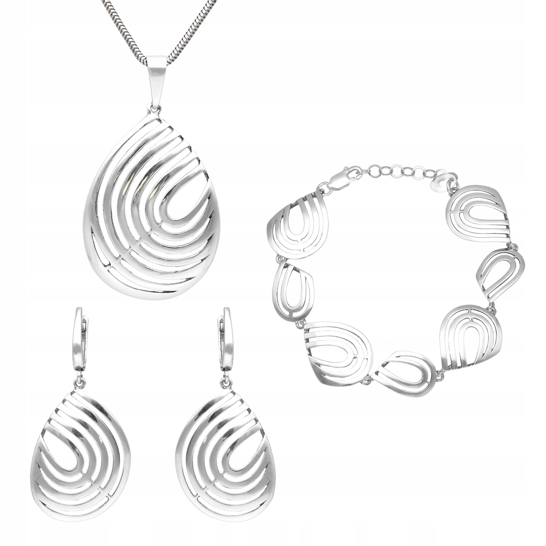 Geometrický komplet stříbro