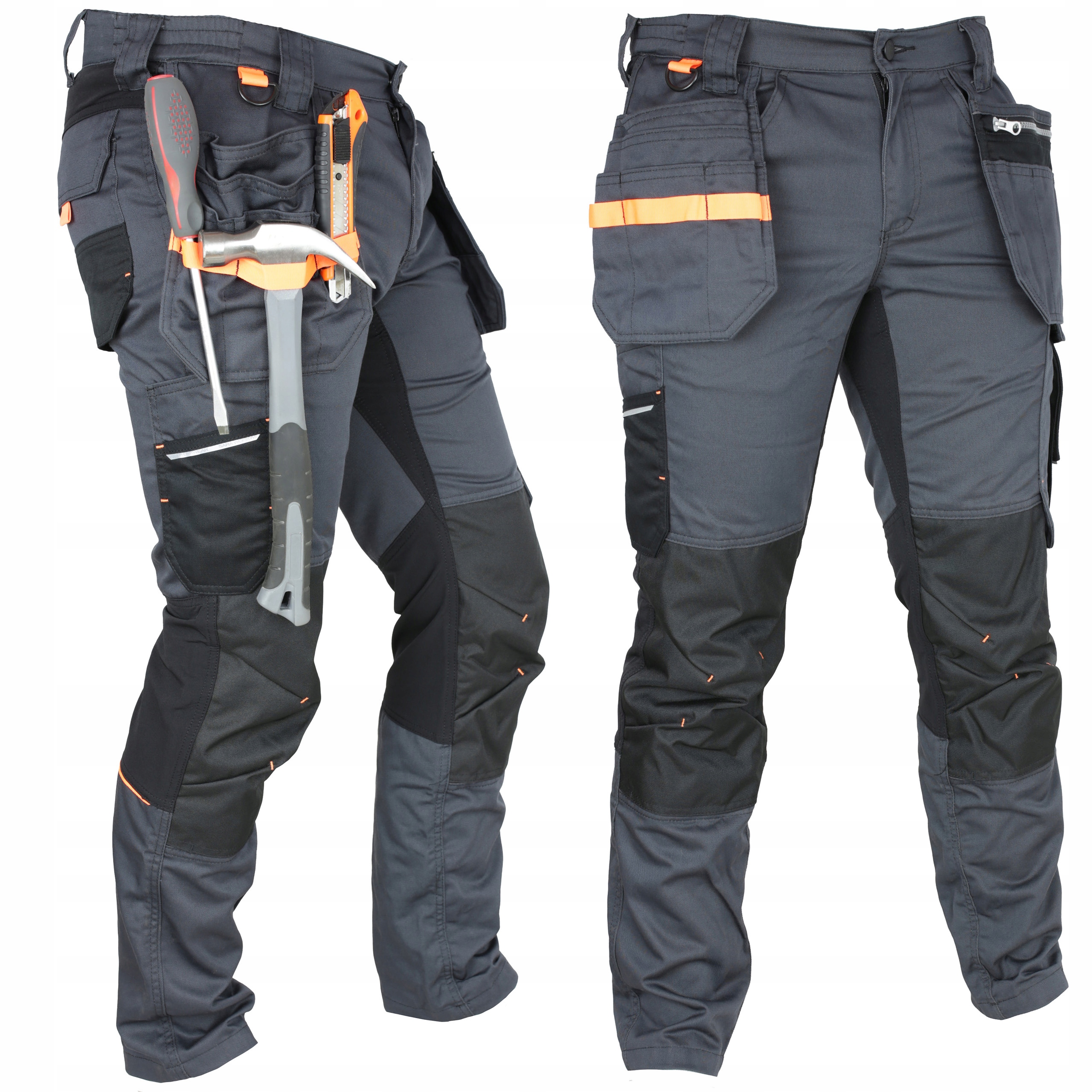 Spodnie robocze męskie Monterskie do pasa Mocne Elastyczne Stretch