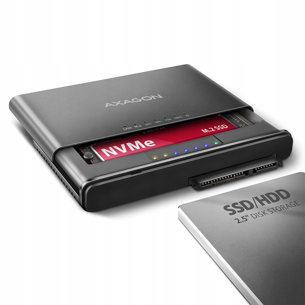 Axagon Adsa-cc Usb-c 10 Gbps NVMe M.2 Ssd & Sata 2.5"/ 3.5" Ssd/ Hdd…